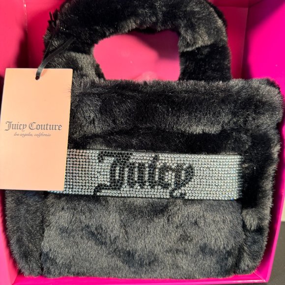 Juicy Couture Black Liquorice Mini Tote & Barrel Coin Purse Box Gift Set - NWT - Picture 2 of 6